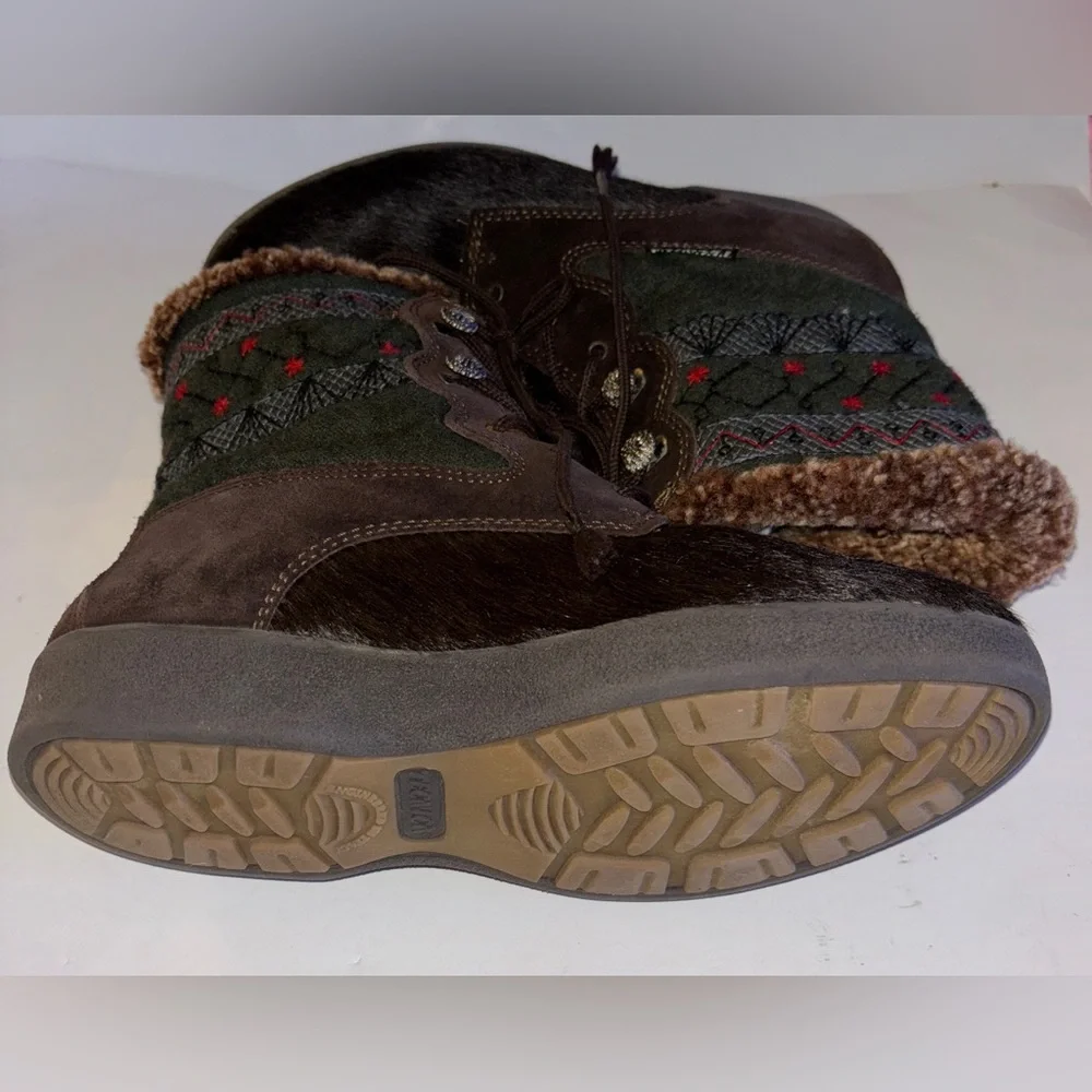 Tecnica Leather Hiking Boots‎ Women's 40 Size 9.5 Calf Hair Sherpa Lined Vintage